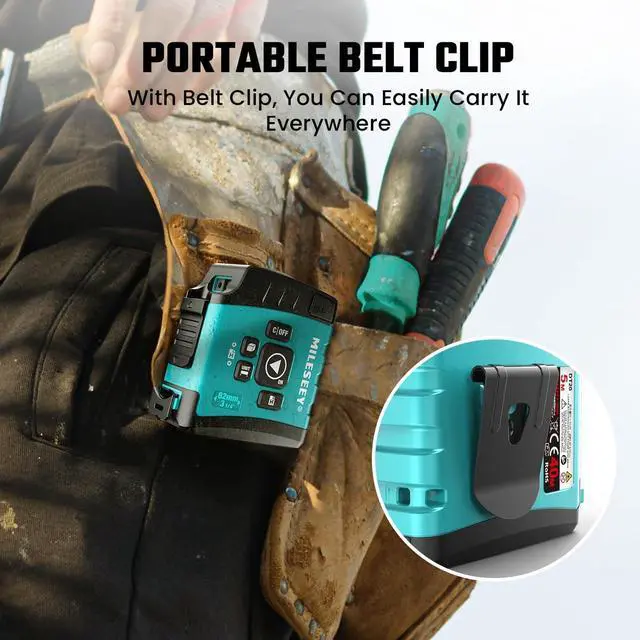 Alt view image 5 of 7 - DT20 Laser Tape Measure 3-in-1, 130FT Laser Distance Meter, 16FT Digital Tape Measure, Regular Tape Measure, Area Volume Measuring Pythagorean Mode, Waterproof and Rechargeable