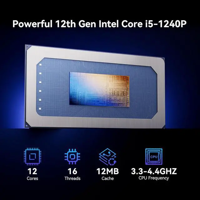 Alt view image 2 of 7 - NUC 12 Pro Wall Street Canyon NUC12WSHi5 Mini PC, 12TH GEN  Core i5-1240P, 12-Cores, 12MB  Smart Cache, Upto 4.4 GHz Turbo, 28W  Iris Xe Graphics, 16GB RAM, 512GB SSD, Win 11 Pro