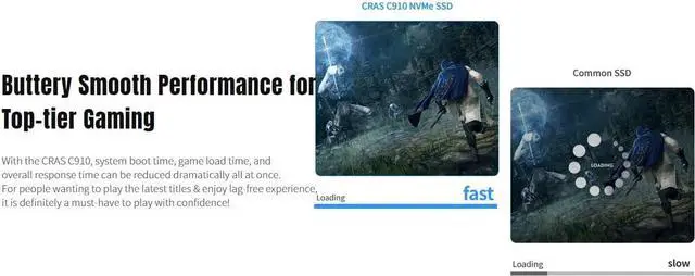 Alt view image 5 of 7 - C910 1TB M.2 2280 SLC Cache NVMe PCIe Gen4x4 Laptop & Desktop Internal SSD Heatsink Included, up to 5000MB/s (K01TBM2SP0-C91)