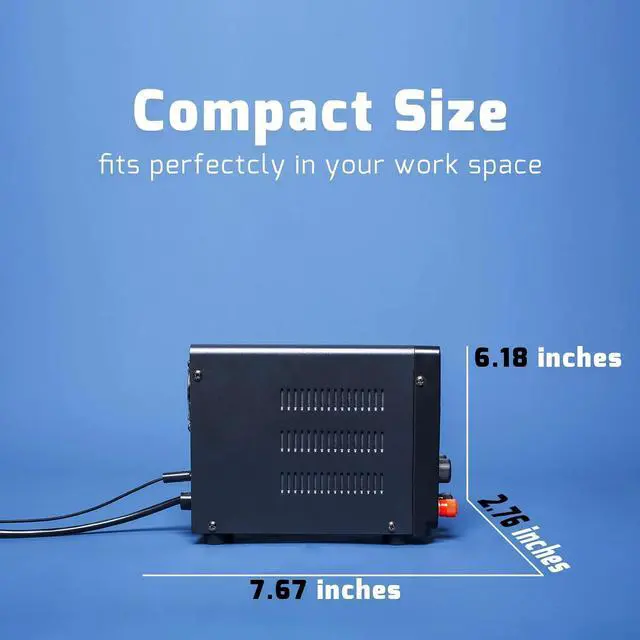 Alt view image 4 of 6 - 605D-III DC Variable Power Supply 60.00V 5.000A High Precision Bench Lab Power Supply with Alligator Clips for anodizing kit, Electroplating, arduino, breadboard