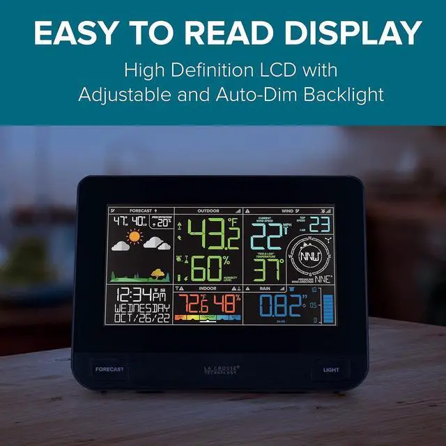 Alt view image 5 of 7 - La Crosse Technology Professional Smart Wi-Fi Weather Station with Remote Monitoring (400 Foot Range), Wind and Rain Gauges, Temperature and Humidity Sensors, and Forecasting - V42-PRO-INT