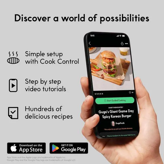 Alt view image 5 of 7 - Sense Smart Wireless Meat Thermometer with Ultra-Thin Probe, Unlimited Range Bluetooth Meat Thermometer, Digital Food Thermometer for Remote Monitoring of BBQ Grill, Oven, Smoker, Air Fryer