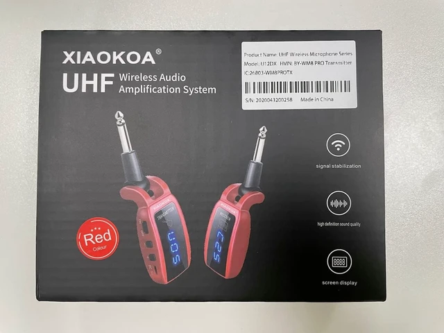 Alt view image 7 of 7 - Wireless Guitar System UHF 15-Channel Rechargeable Transmitter & Receiver