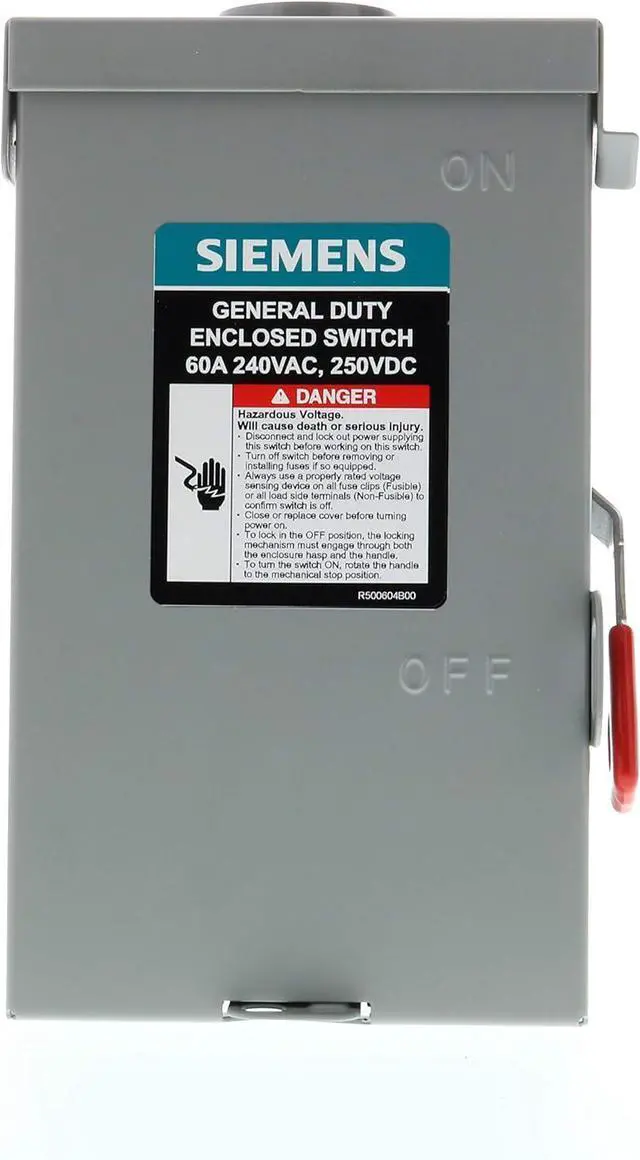 Alt view image 3 of 6 - GNF322RA 60-Amp, 3-Pole, 240V General Duty Compact Series Safety Switch, Non-Fusible, Outdoor