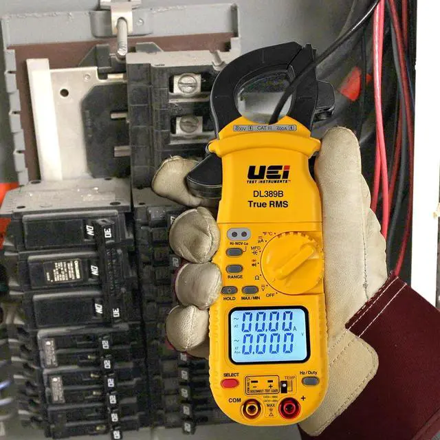 Alt view image 3 of 4 - DL389B Digital True RMS Clamp Meter, HVAC 4000 Counts Auto Ranging Voltmeter, Measures AC & DC Volts AC Amps AC/DC Microamps Temperature Frequency Resistance Capacitance Duty Cycle NCV Diode Test