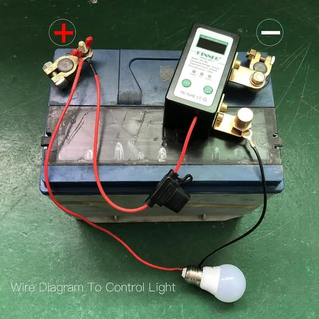 Alt view image 7 of 7 - DC 12V 240A Remote Car Battery Switch Disconnect with LED Digital Voltmeter Display,Smart Voltage Control Battery Kill Switch with Fuse