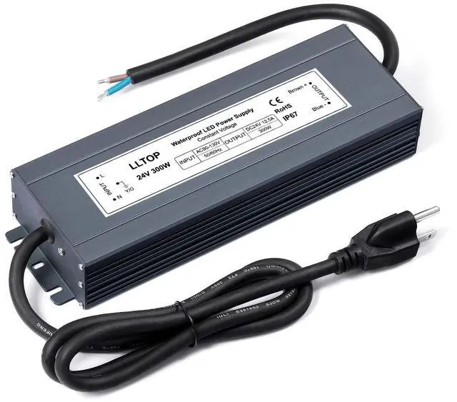 Main image of LED Power Supply 24V 12.5A 300W LED Driver AC90-130V to 24VDC Converter Low Voltage Transformer Waterproof for Indoor Outdoor LED Lighting