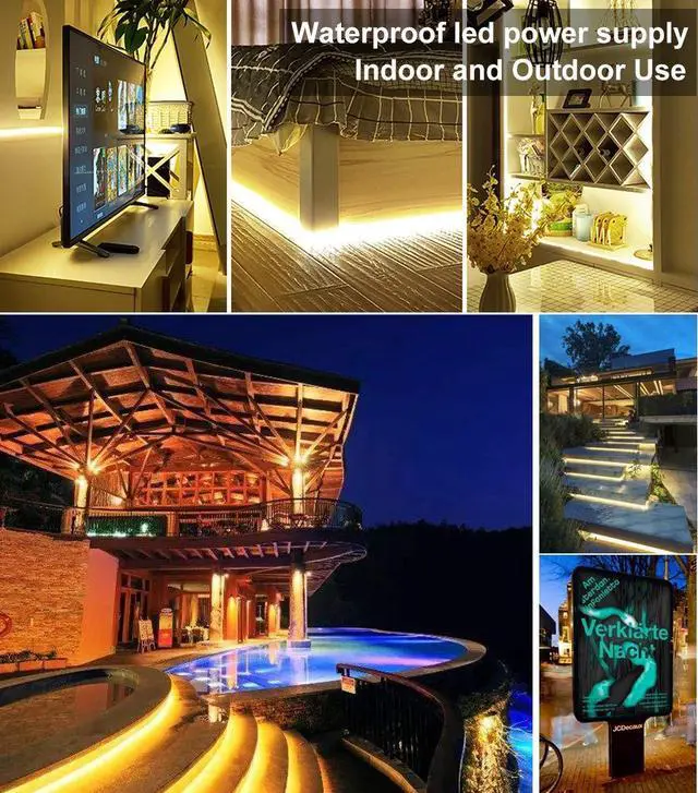 Alt view image 4 of 7 - LED Power Supply 24V 12.5A 300W LED Driver AC90-130V to 24VDC Converter Low Voltage Transformer Waterproof for Indoor Outdoor LED Lighting