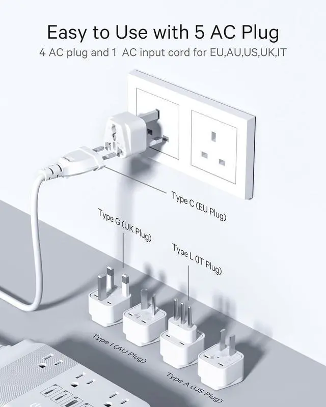 Alt view image 5 of 7 - 220v to 110v Voltage Converter for European Travel: Max 500W Pure Sine Wave Voltage Converter US to Europe - 220 to 110 International Power Adapter Plug Combo Step Down Transformer White