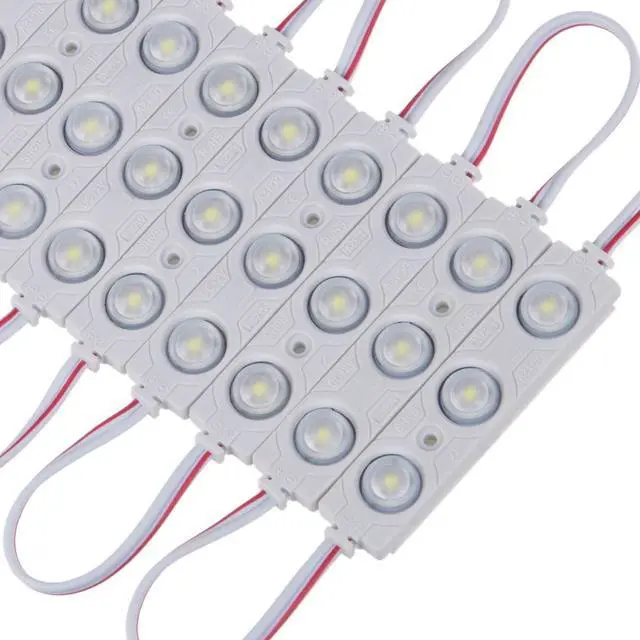 Alt view image 2 of 5 - 200 PCS Red Emitting Color 1.32 W DC12V Injection 3 LED Module Waterproof Decorative Back Light for Letter Sign Advertising Signs with Tape Adhesive Backside
