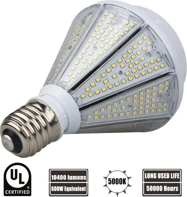 Alt view image 3 of 7 - 80W LED Corn Light Bulb, 10400Lm Removable E26&E39 Base Post Top Lamp, 5000K Metal Halide Replace for Porch, Wall Pack, Canopy, Warehouse, Street, Garden (UL-Listed)