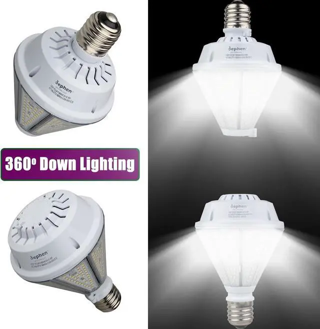 Alt view image 5 of 7 - 80W LED Corn Light Bulb, 10400Lm Removable E26&E39 Base Post Top Lamp, 5000K Metal Halide Replace for Porch, Wall Pack, Canopy, Warehouse, Street, Garden (UL-Listed)