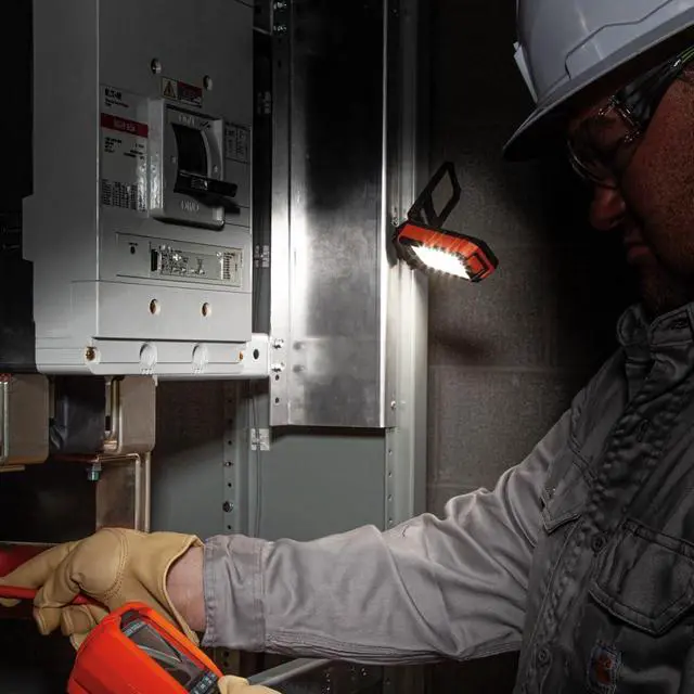 Alt view image 3 of 7 - 56403 LED Light, Rechargeable Flashlight / Worklight with Kickstand and Carabiner, Charges Small Electronics, for Work, Camping