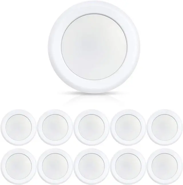 Main image of 6inch LED Flush Mount Disc Light,16.5W Dimmablel Ceiling Lighting Fixture, 4000K Cool White 1000Lm, Low Profile Aluminum Trim Surface Mount Downlight, ETL & FCC Listed, 10 Pack