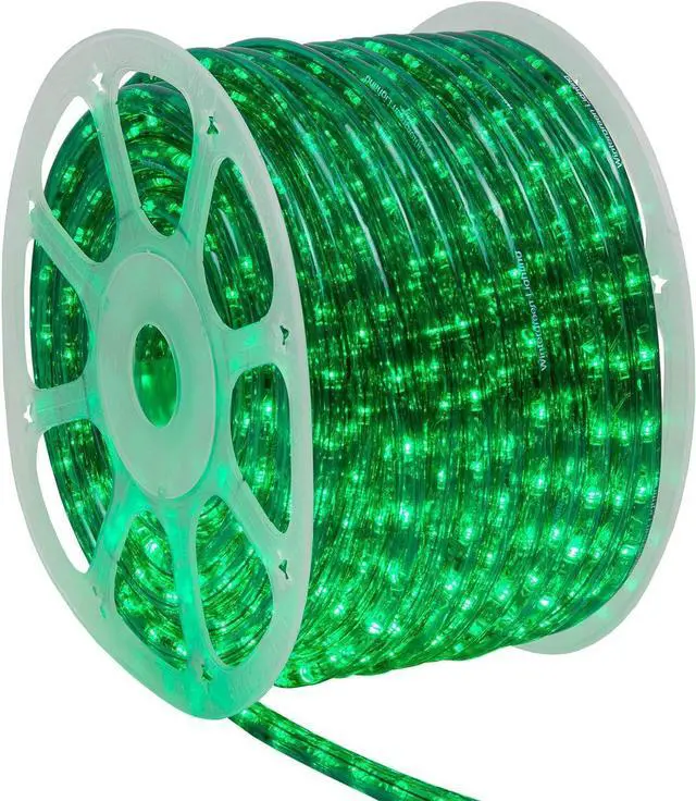 Main image of Lighting 150ft 1800 LED Heavy Duty Green Rope Light Kit, LED Flexible Light Rope String Light Outdoor  LED Light Rope Bedroom LED Light Rope, 120V, ½ Inch, 2-Wire