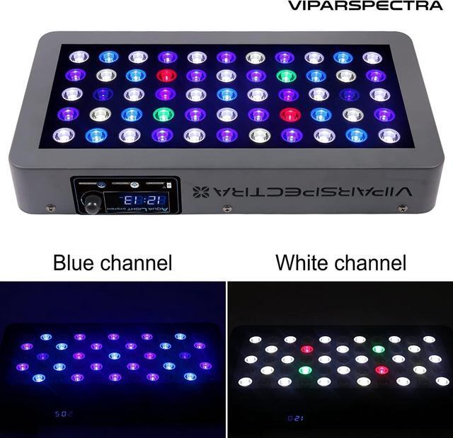Alt view image 3 of 7 - 165W LED Aquarium Light Dimmable Full Spectrum LED Reef Lights for Coral Saltwater Fish Tank, Remote/Timer Control, Programmable Auto On/Off, Blue/White Dual Channel Brightness 0-100%