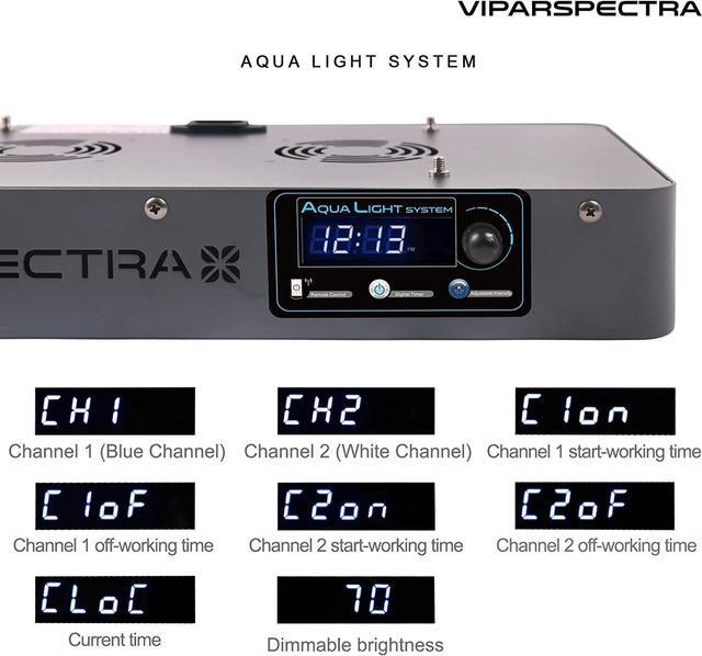 Alt view image 4 of 7 - 165W LED Aquarium Light Dimmable Full Spectrum LED Reef Lights for Coral Saltwater Fish Tank, Remote/Timer Control, Programmable Auto On/Off, Blue/White Dual Channel Brightness 0-100%