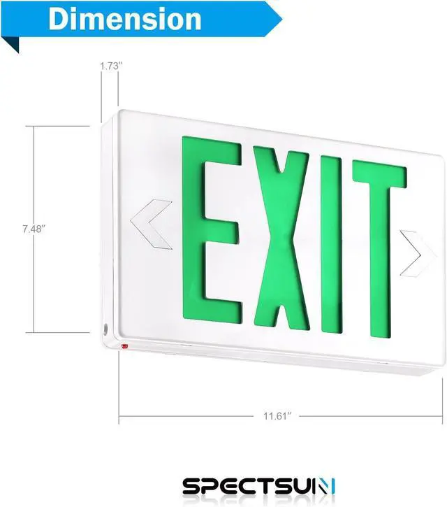 Alt view image 6 of 7 - 4 Packs Green Led Exit Sign Light, Hardwired Double face Exit Commerical Lighting, Lighted Exit Sign Bulb/Exit light Combo Light/Battery Exit Sign/Lighted Exit Sign Battery Power.