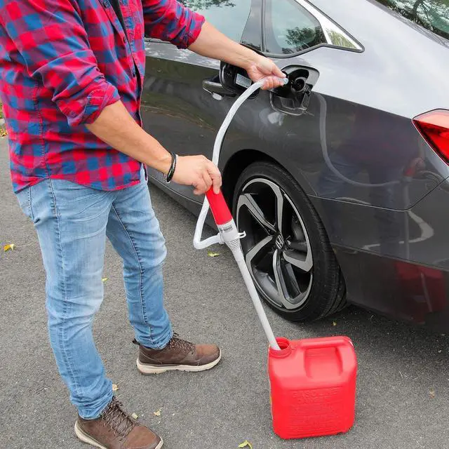 Alt view image 2 of 7 - Automatic Fuel Transfer Pump with Auto-Stop & Beep, 3X More Powerful D Battery Powered, Extra Long Hose, Portable Liquid Pump Transfers Gasoline, Water & More at 2.4 Gal/Minute