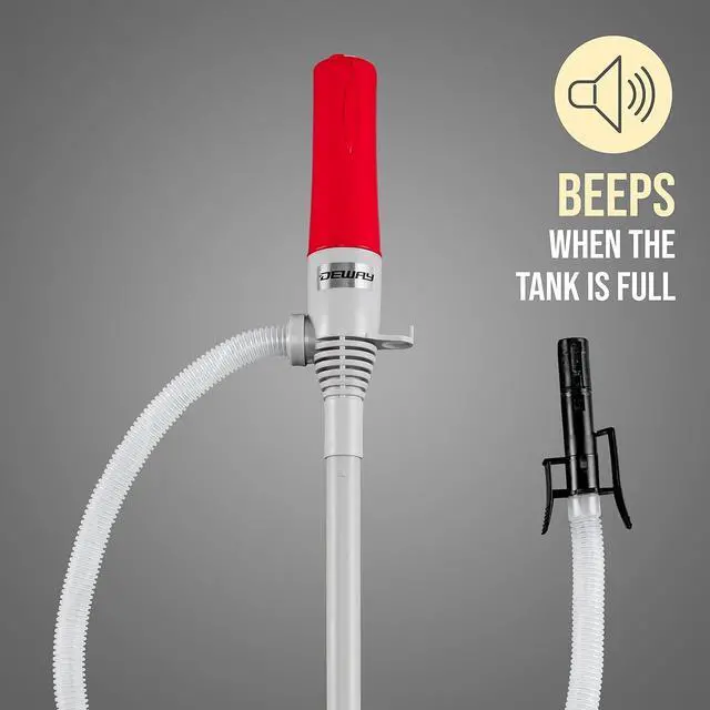 Alt view image 4 of 7 - Automatic Fuel Transfer Pump with Auto-Stop & Beep, 3X More Powerful D Battery Powered, Extra Long Hose, Portable Liquid Pump Transfers Gasoline, Water & More at 2.4 Gal/Minute