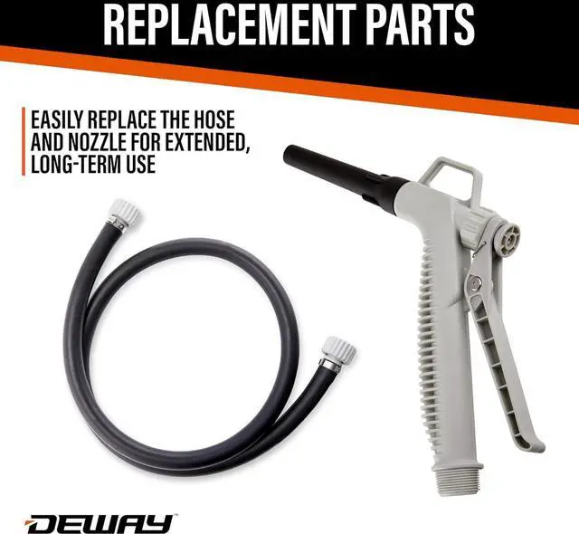 Alt view image 6 of 7 - Fuel Transfer Pump for Gas Can with Manual Hand Trigger Nozzle | Fast 2.4GPM Flow Rate, 51 Heavy Rubber Hose, 4 AA Battery Power & 3 Adapters for Gasoline, Kerosene, Diesel & Non-Potable Water