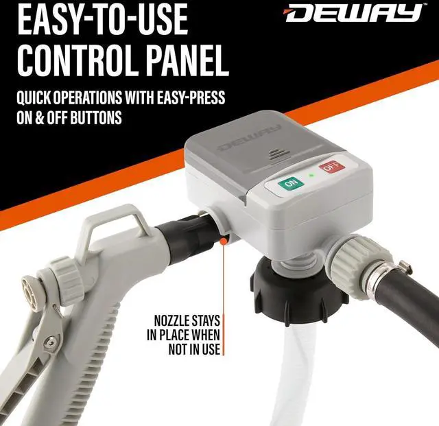 Alt view image 7 of 7 - Fuel Transfer Pump for Gas Can with Manual Hand Trigger Nozzle | Fast 2.4GPM Flow Rate, 51 Heavy Rubber Hose, 4 AA Battery Power & 3 Adapters for Gasoline, Kerosene, Diesel & Non-Potable Water