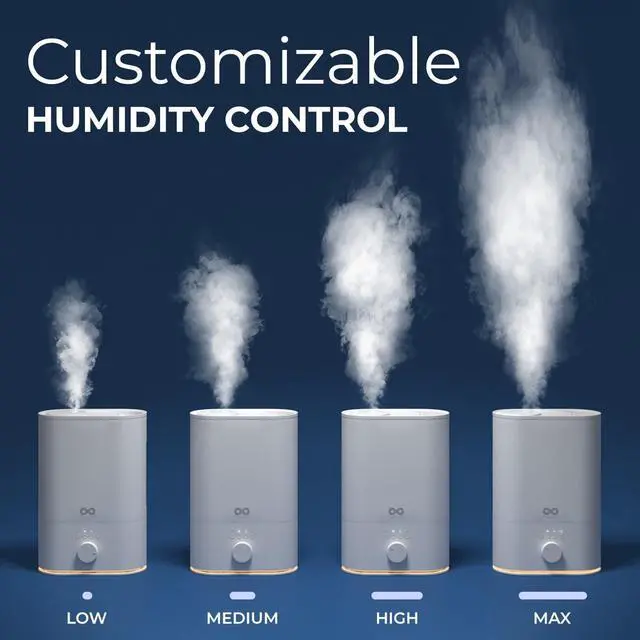 Alt view image 2 of 7 - Comfort Upgraded 6L Top Fill Humidifier Large Room & Bedroom, MAX Humidifier, Quiet Cool Mist, Easy to Clean & Fill, 60 Hour Run Time, Aromatherapy