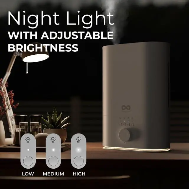 Alt view image 4 of 7 - Comfort Upgraded 6L Top Fill Humidifier Large Room & Bedroom, MAX Humidifier, Quiet Cool Mist, Easy to Clean & Fill, 60 Hour Run Time, Aromatherapy