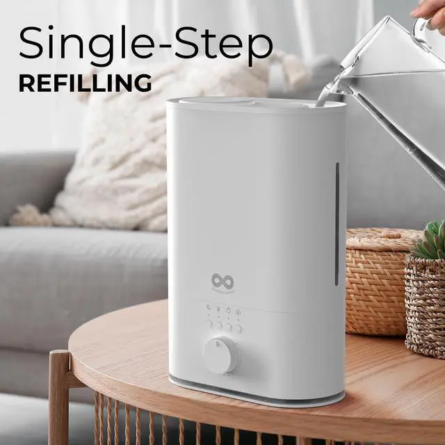 Alt view image 3 of 7 - Comfort Upgraded 6L Top Fill Humidifier Large Room & Bedroom, MAX Humidifier, Quiet Cool Mist, Easy to Clean & Fill, 60 Hour Run Time, Aromatherapy