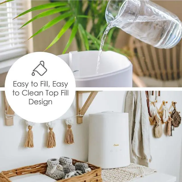 Alt view image 5 of 7 - Top Fill Ultrasonic Cool Mist Humidifier for Bedroom and Large Rooms, 1.2 Gallon Essential Oil Diffuser with Nightlight and Auto Shut-Off