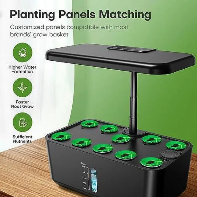 Alt view image 3 of 7 - Indoor Garden Hydroponics Growing System: 10 Pods Plant Germination Kit Aeroponic Herb Vegetable Growth Lamp Countertop with LED Grow Light - Hydrophonic Planter Grower Harvest Lettuce