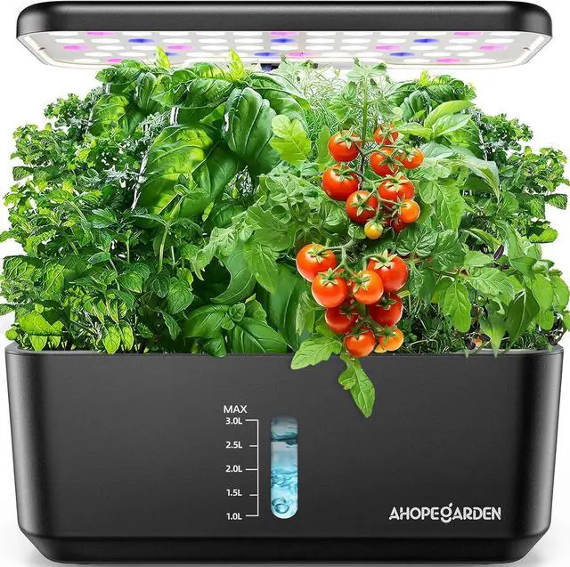 Main image of Indoor Garden Hydroponics Growing System: 10 Pods Plant Germination Kit Aeroponic Herb Vegetable Growth Lamp Countertop with LED Grow Light - Hydrophonic Planter Grower Harvest Lettuce