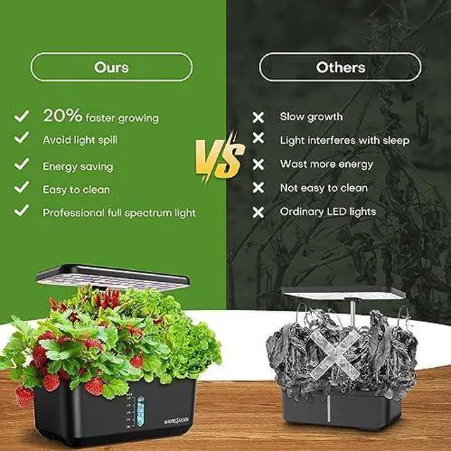 Alt view image 4 of 7 - Indoor Garden Hydroponics Growing System: 10 Pods Plant Germination Kit Aeroponic Herb Vegetable Growth Lamp Countertop with LED Grow Light - Hydrophonic Planter Grower Harvest Lettuce