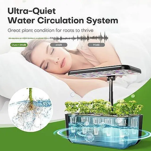 Alt view image 6 of 7 - Indoor Garden Hydroponics Growing System: 10 Pods Plant Germination Kit Aeroponic Herb Vegetable Growth Lamp Countertop with LED Grow Light - Hydrophonic Planter Grower Harvest Lettuce