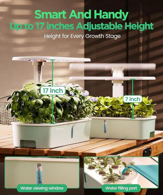 Alt view image 5 of 7 - LPH-Air Hydroponics Growing System Kits, APP & WiFi Controlled Smart Indoor Garden with 24W Grow Light Full Spectrum, 10 Pods Planter Indoor Gardening for Gifts, Kitchen, Vegetable