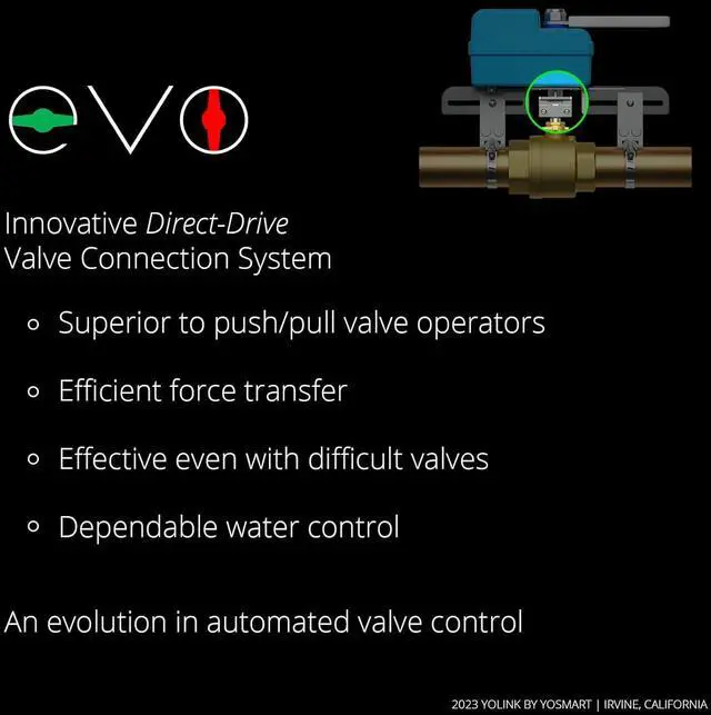 Alt view image 6 of 7 - DIY Automatic Water Leak Detection & Shut-Off Starter Kit, EVO Valve Operator, Wireless Valve Controller, (3) Leak Sensors, Hub