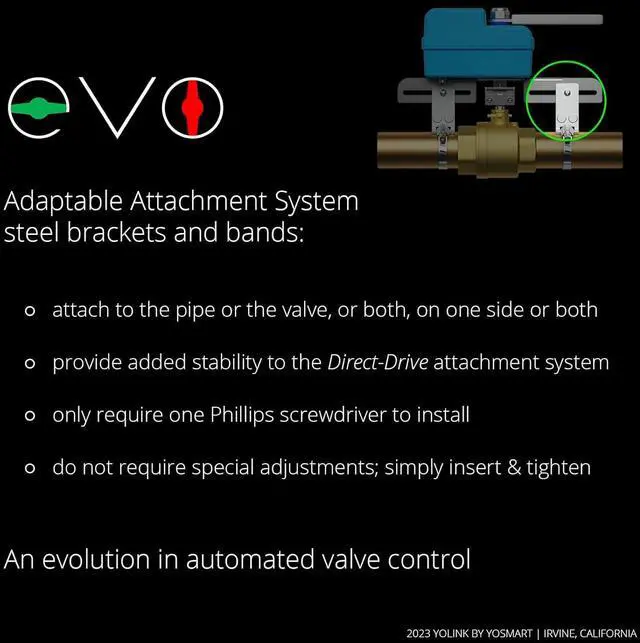 Alt view image 7 of 7 - DIY Automatic Water Leak Detection & Shut-Off Starter Kit, EVO Valve Operator, Wireless Valve Controller, (3) Leak Sensors, Hub