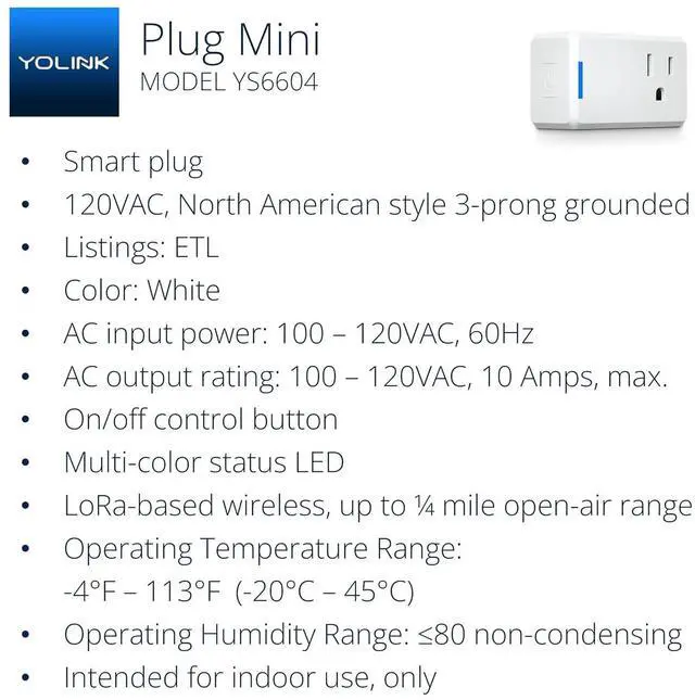 Alt view image 3 of 7 - Smart Plugs, YoLink 1/4 Mile World's Longest Range Smart Plug Compatible with Alexa, IFTTT 10A Smart Home Plug Mini Outlet, Remote Control Home Appliances from Anywhere, 4 Packs, YoLink Hub Included