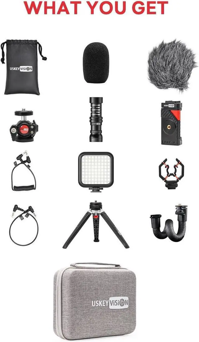 Alt view image 7 of 7 - Smartphone Video Vlogging Kit Metal Microphone Light Tiktok YouTube Podcast Equipment for iPhone 15/14/13 Mini/Pro/Max, Android Smartphone (V-Master)