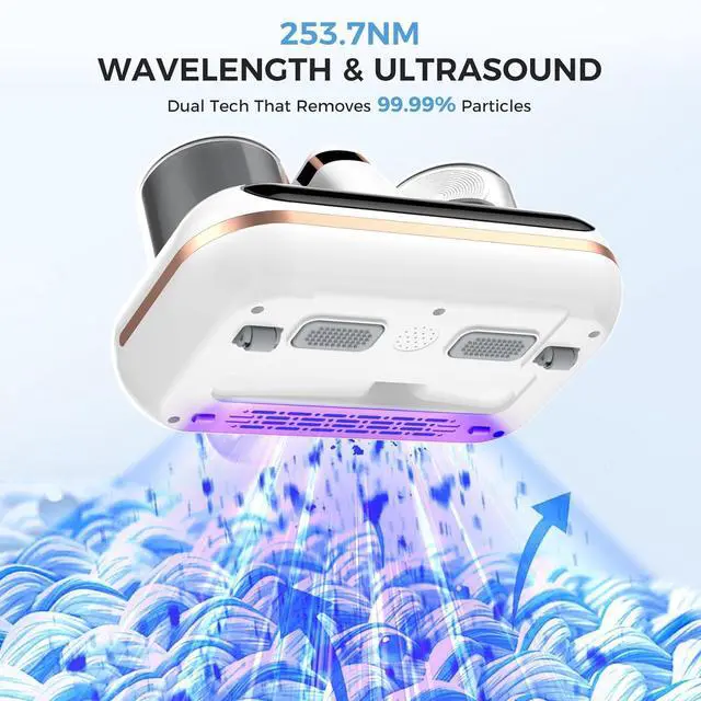 Alt view image 3 of 7 - Mattress Vacuum Cleaner - 5-in-1 Cordless Bed Vacuum Cleaner, Powered by UV-C Light & Ultrasonic Technology, 16Kpa Strong Suction,Low Noise,Suitable for Dust, Pet Hair, Etc.