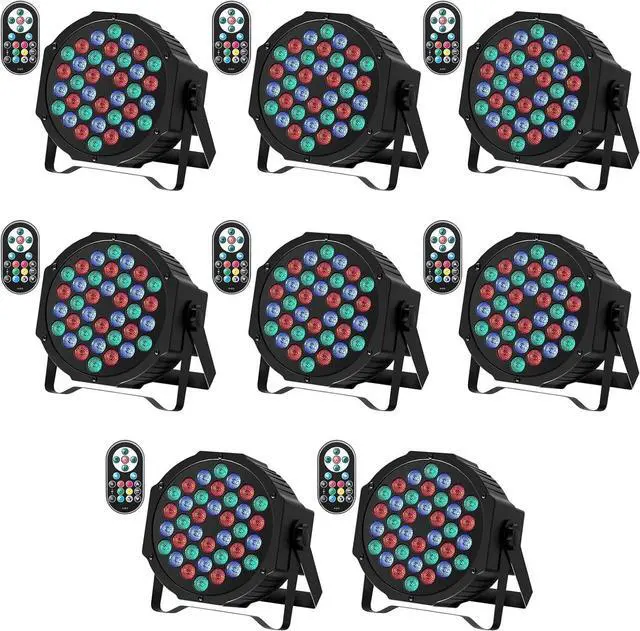 Main image of LED Par Lights 36 LED Stage Lights 7 Modes RGB DJ Lights with Sound Activated Remote and DMX Control DJ Uplightingfor Birthday Party Events Wedding Christmas Stage Lighting (8 Packs)