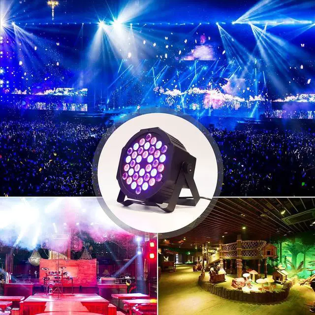 Alt view image 5 of 7 - LED Par Lights 36 LED Stage Lights 7 Modes RGB DJ Lights with Sound Activated Remote and DMX Control DJ Uplightingfor Birthday Party Events Wedding Christmas Stage Lighting (8 Packs)