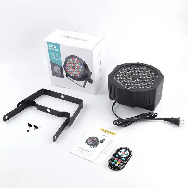 Alt view image 7 of 7 - LED Par Lights 36 LED Stage Lights 7 Modes RGB DJ Lights with Sound Activated Remote and DMX Control DJ Uplightingfor Birthday Party Events Wedding Christmas Stage Lighting (8 Packs)