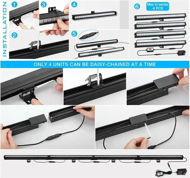 Alt view image 6 of 6 - LED Stage DJ Light Bar -  16" 18W Dimmable Color Changing Party Lights with APP & Remote Control for Small Stage Parties Birthday Gift KTV Bar Home Room Indoor Decorative Lighting - 4 Pack