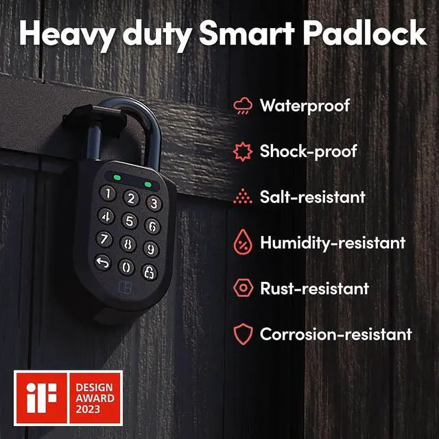 Alt view image 2 of 7 - igloohome New Smart Padlock 2 (SP2), The Toughest Smart Padlock  Generate Access from Anywhere with The Mobile app (iOS/Android)  No WiFi Needed, Waterproof & Rechargeable