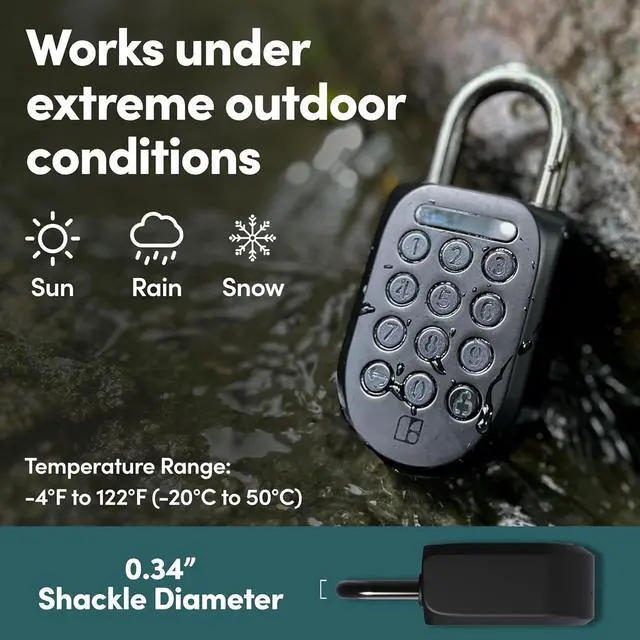 Alt view image 3 of 7 - igloohome New Smart Padlock 2 (SP2), The Toughest Smart Padlock  Generate Access from Anywhere with The Mobile app (iOS/Android)  No WiFi Needed, Waterproof & Rechargeable