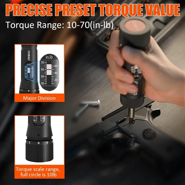 Alt view image 4 of 7 - 49Pcs Preset 1/4 Drive Torque Screwdriver with S2 Bits