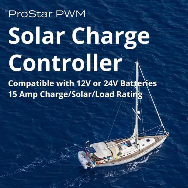 Alt view image 2 of 6 - Prostar 15A PWM Solar Charge Controller (PS-15) - ligent Solar Panel Regulator, Supports 12V/24V LA/Lithium Batteries, LVD/Lighting Control, HazLoc Rated, Low Noise - Designed in USA