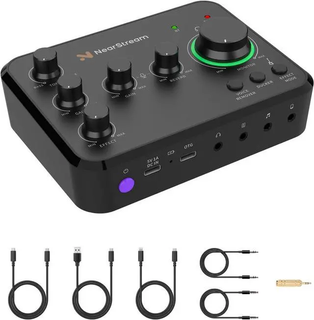 Main image of Audio Interface for Recording, Streaming, Podcasting, Rechargeable Audio Mixer with Pro-preamp, 8 Channel, XLR, 48V Phantom Power, Line & DI Inputs, Bluetooth, for PC & Smphone (AMIX20B)