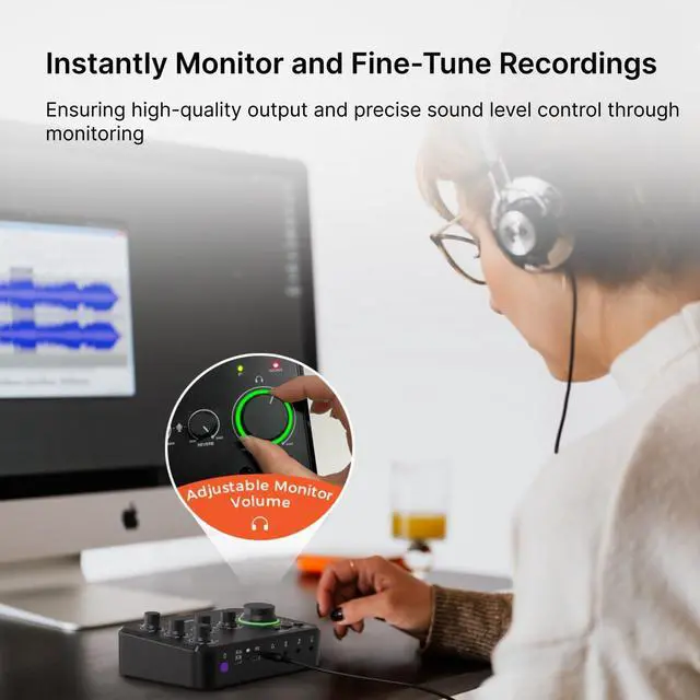 Alt view image 6 of 7 - Audio Interface for Recording, Streaming, Podcasting, Rechargeable Audio Mixer with Pro-preamp, 8 Channel, XLR, 48V Phantom Power, Line & DI Inputs, Bluetooth, for PC & Smphone (AMIX20B)